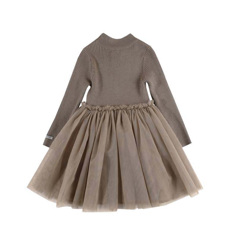 KIDS Donsje Lotus Dress - Taupe
