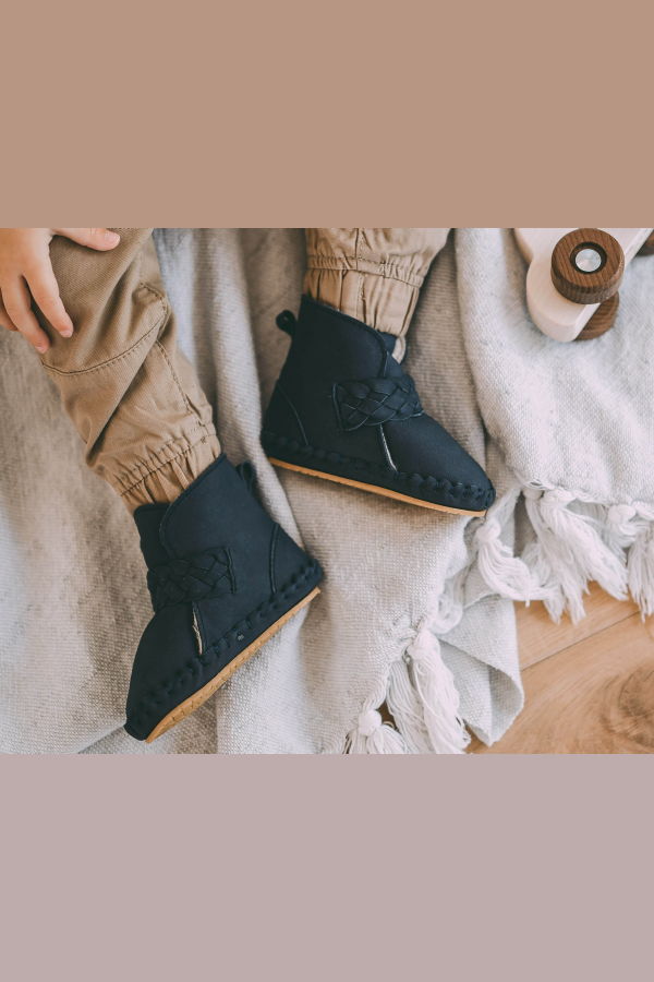 KIDS Donsje Mace Booties - Navy Nubuck