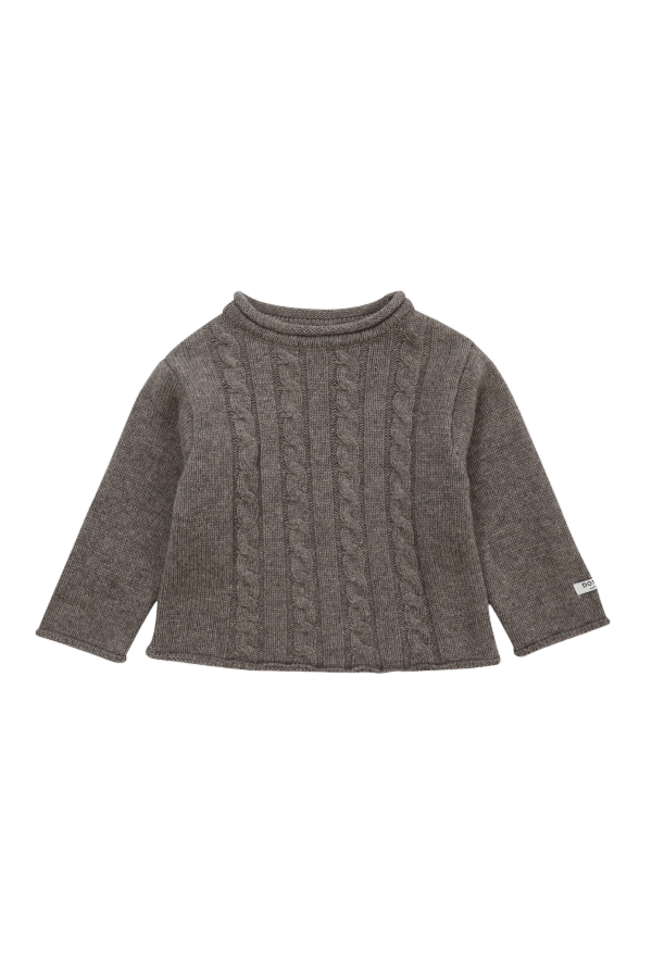 KIDS Donsje Meri Merino Wool Sweater - Dark Taupe Melange