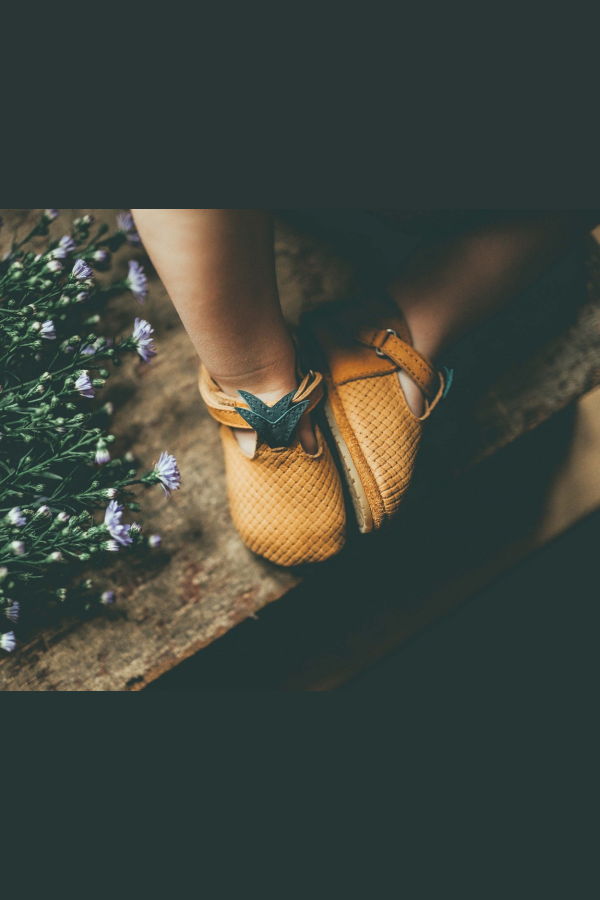 KIDS Donsje Nanoe Shoes - Caramel Stamped Nubuck