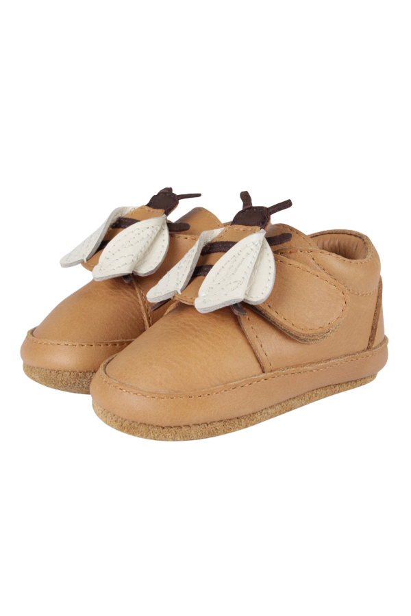 KIDS Donsje Niek Bee Sneakers - Camel Classic Leather