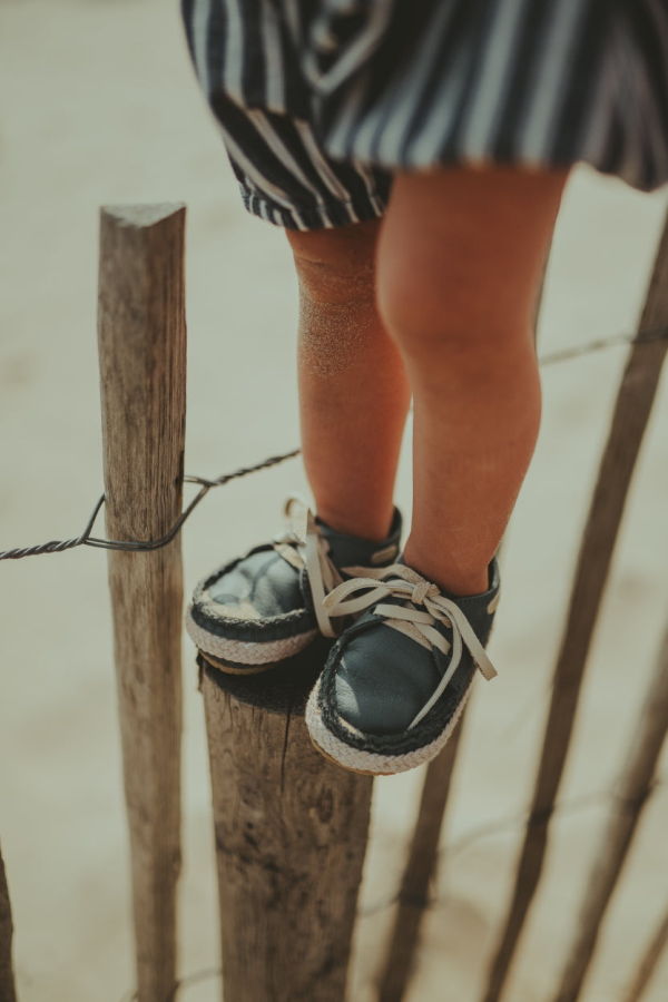 Donsje Noud Baby Shoes - Blue Stone Leather