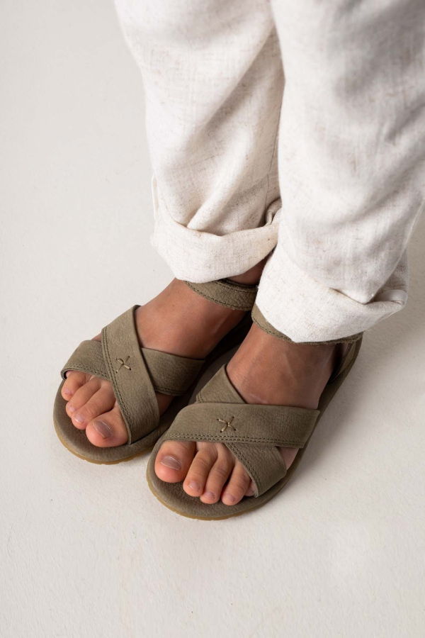 KIDS Donsje Otis Sandals - Sage Betting Leather