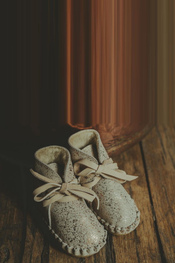 KIDS Donsje Pina Exclusive Booties - Cream Metallic Suede