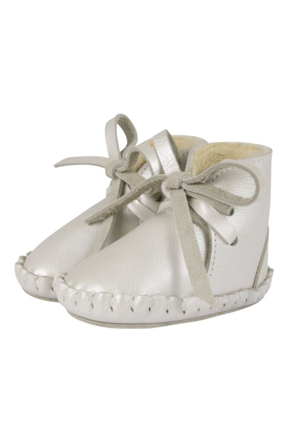 KIDS Donsje Pina Exclusive Booties - Off White Metallic Leather