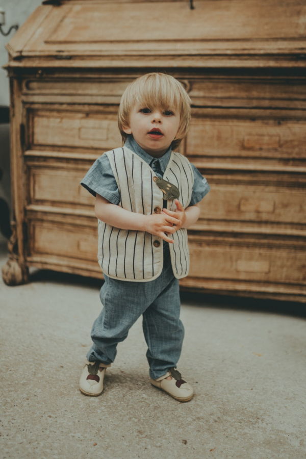 KIDS Donsje Ririo Gilet - Soft Sand Melange