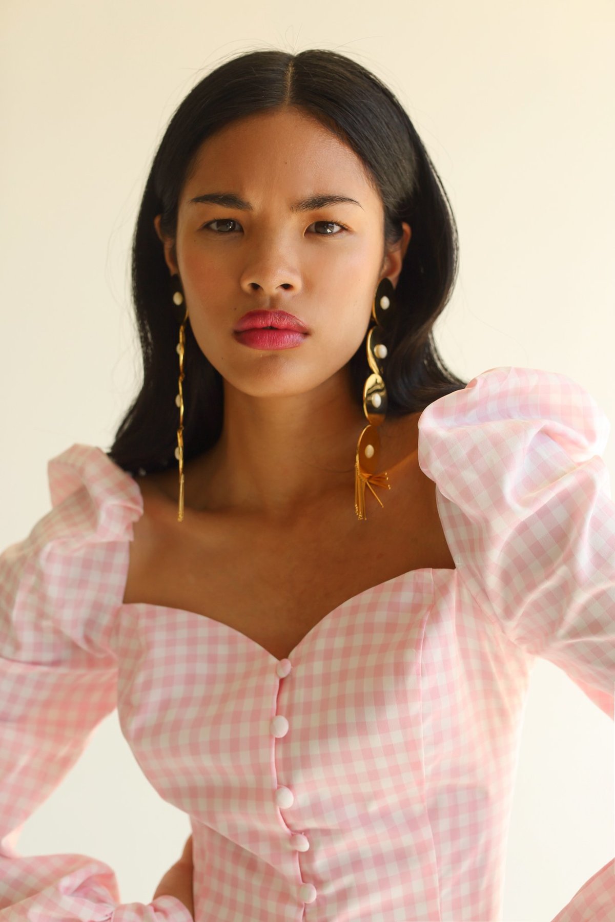 NIKA TANG Raina Top - Light Pink Gingham - Image 1 of 4