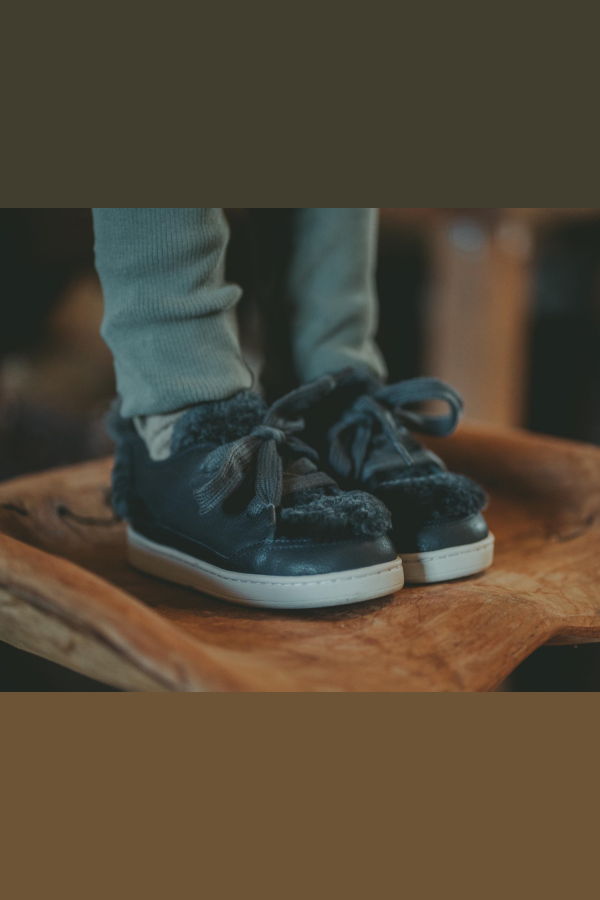 KIDS Donsje Sandor Sneakers - Navy Leather