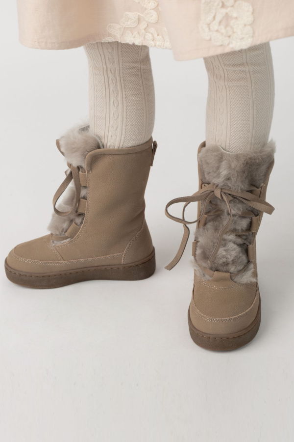 KIDS Donsje Sonny Boots - Light Grey Betting Leather