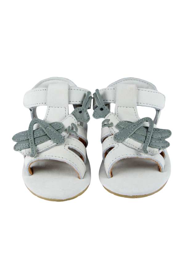 KIDS Donsje Tuti Sky Sandals Grasshopper - Light Grey Nubuck