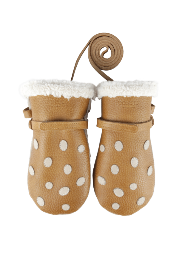 Kids Donsje Wald Mushroom Mittens - Toast Grain Leather