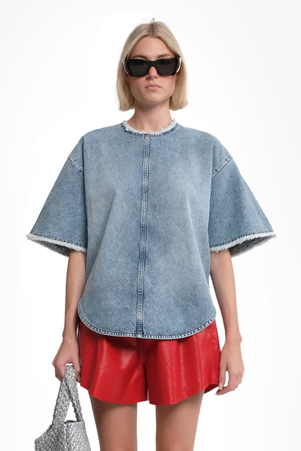 Tela Brazil Denim Top - Light Blue Denim