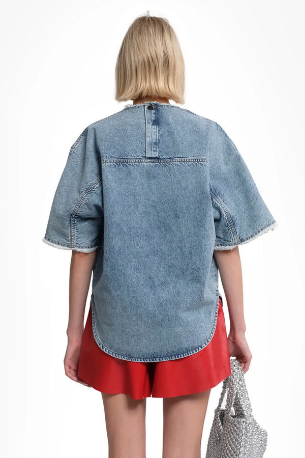 Tela Brazil Denim Top - Light Blue Denim