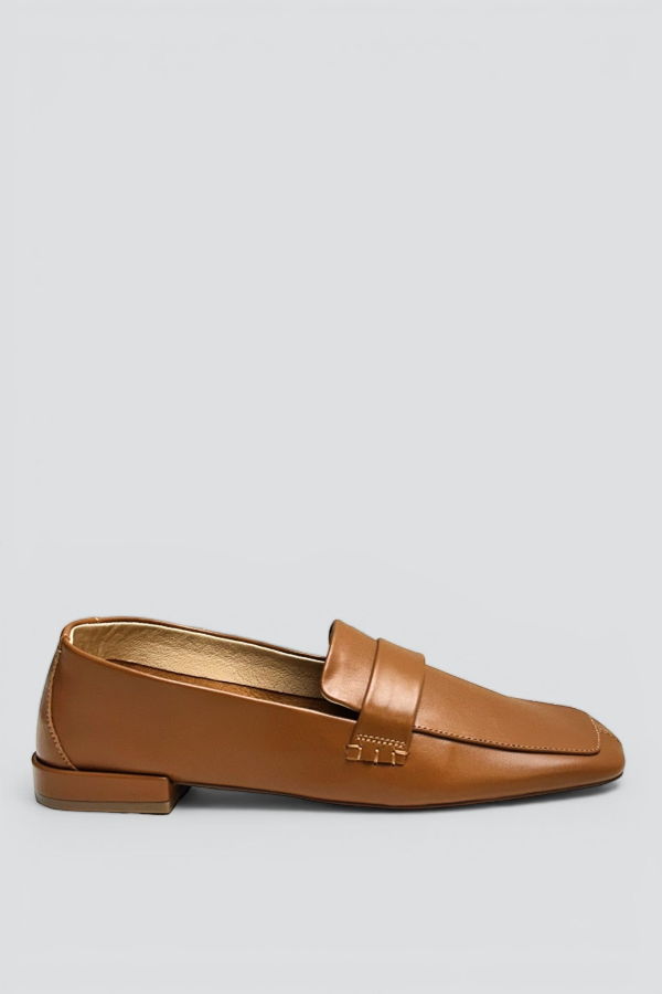 INTENTIONALLY __________. Caramel Pinky Loafer