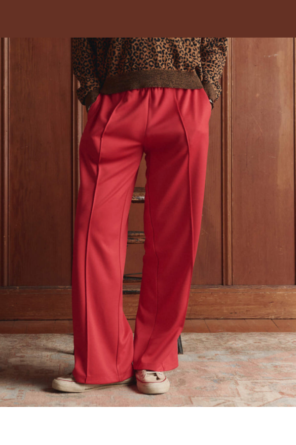 The Great. Wide Leg Track Pant - Poppy Red