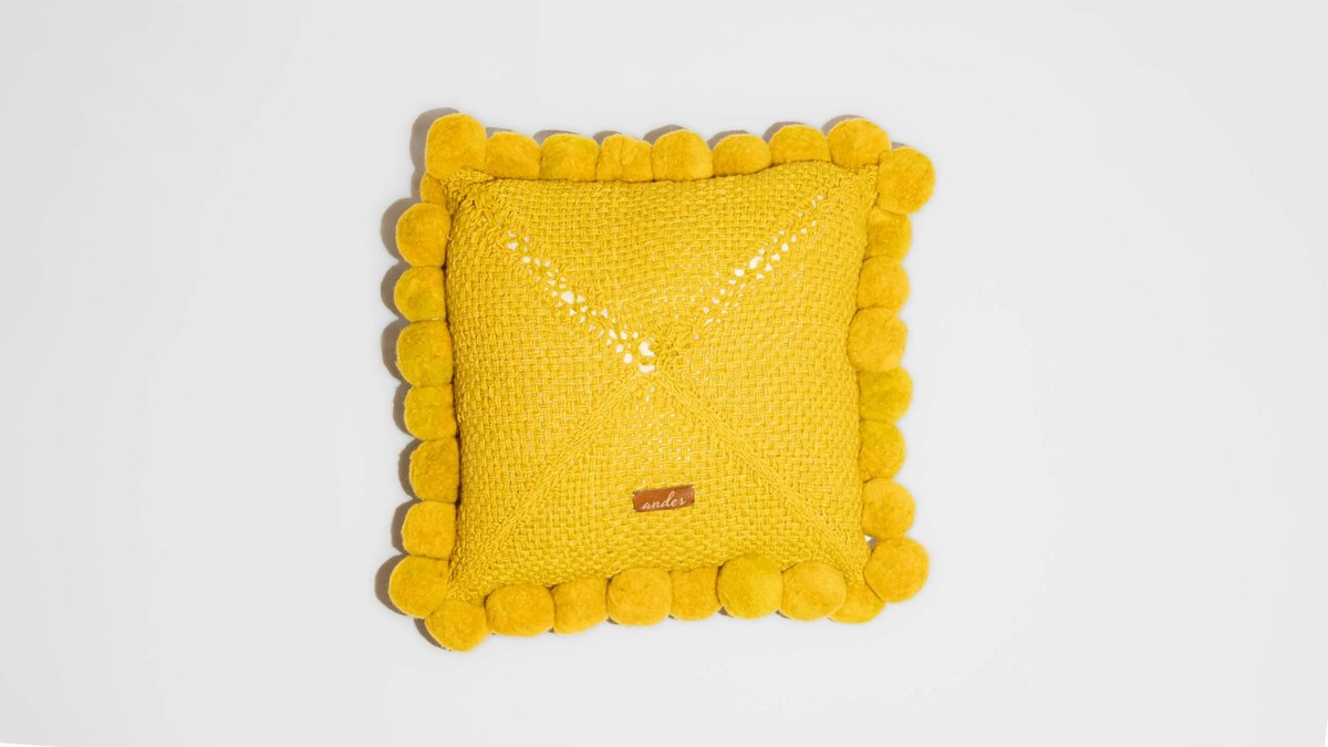 Andes Valle Pom Pom Cushion - Image 1 of 3