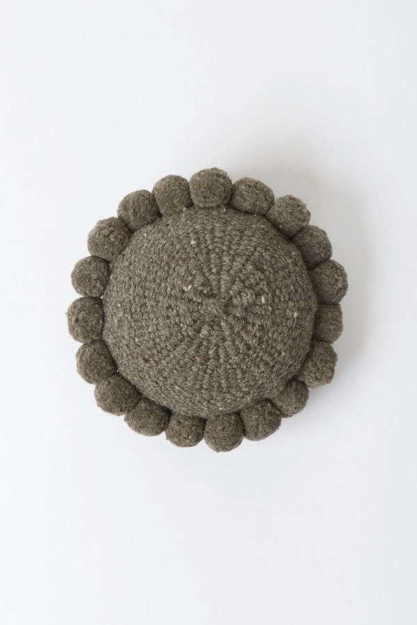 Andes Valle Pom Pom Cushion - Dark Grey