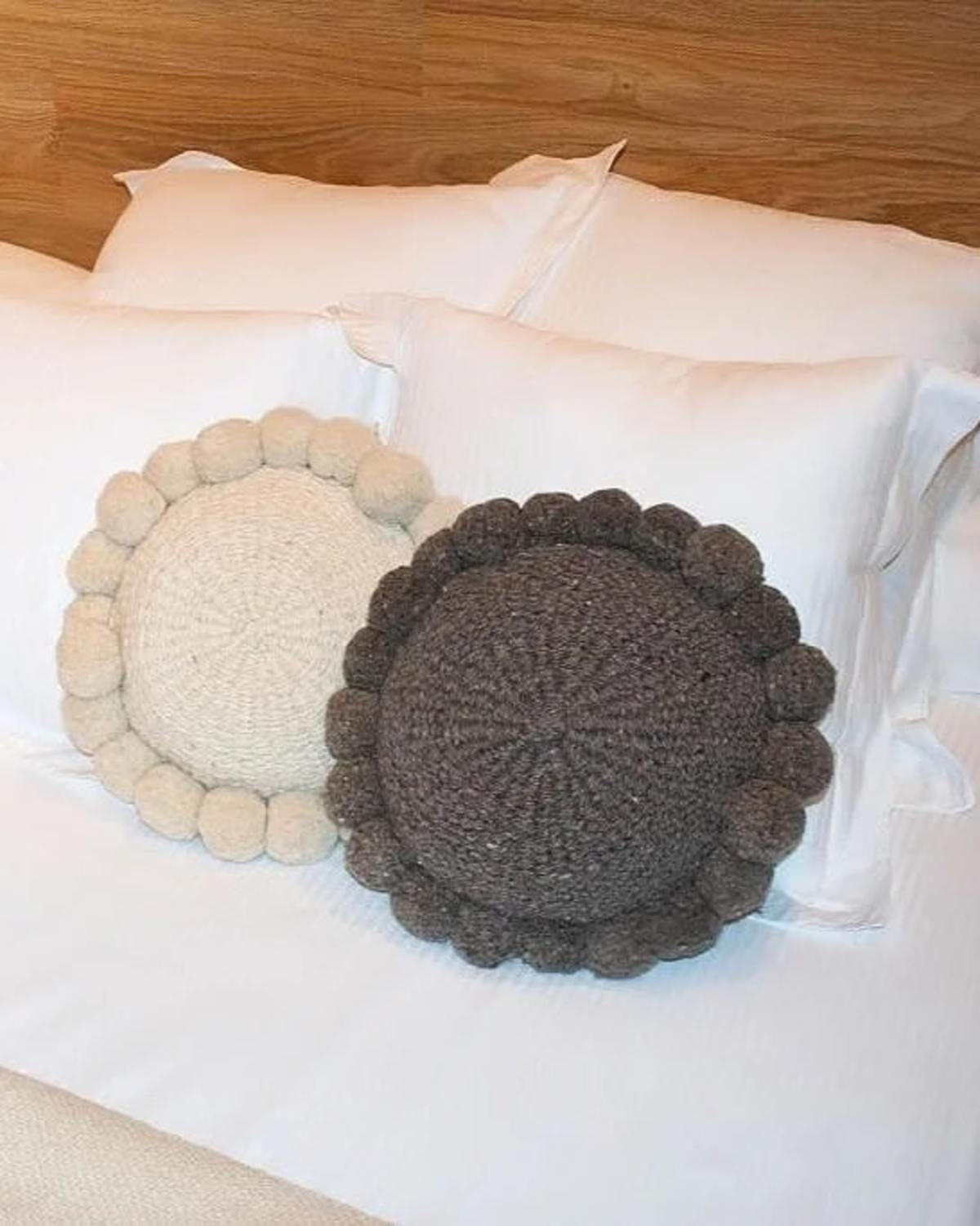 Andes Valle Pom Pom Cushion - Dark Grey - Image 2 of 3