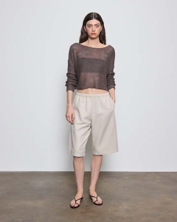 Enza Costa Linen Open Bateau Sweater