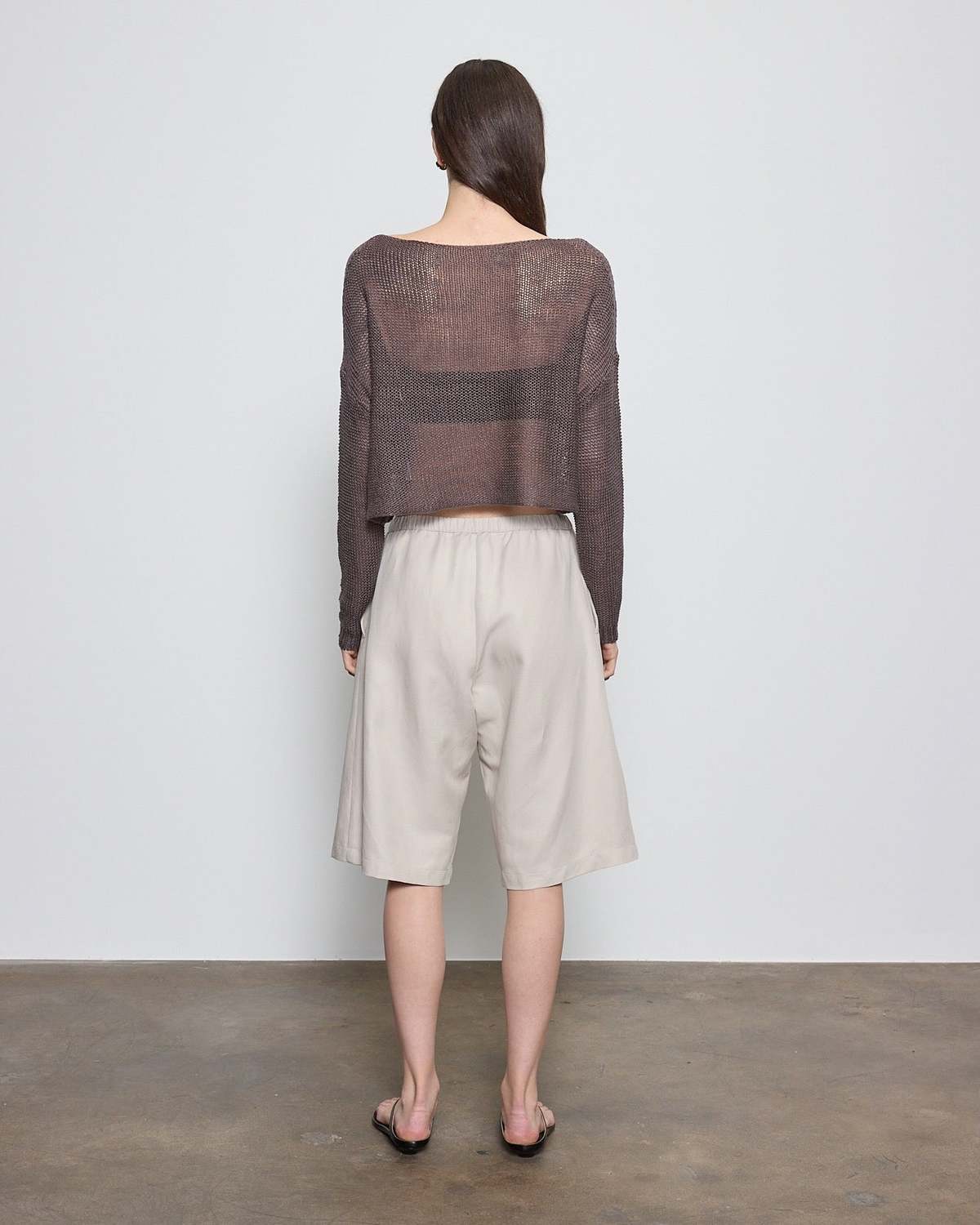 Enza Costa Linen Open Bateau Sweater - Image 2 of 2