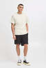 SOLID Allan Elas Linen Drawstring Shorts - Black - Thumbnail 2