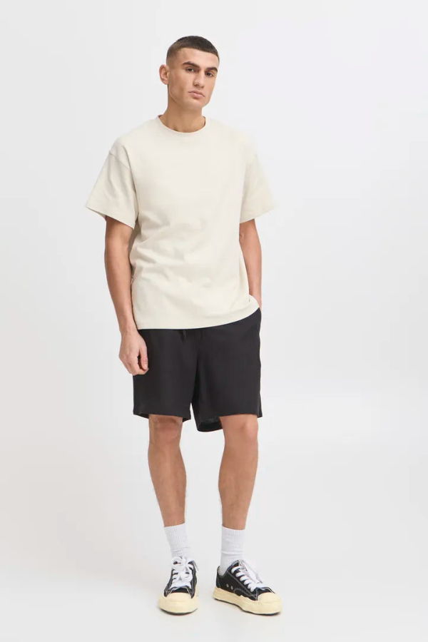 SOLID Allan Elas Linen Drawstring Shorts - Black