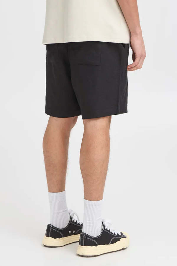 SOLID Allan Elas Linen Drawstring Shorts - Black