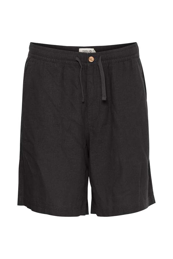 SOLID Allan Elas Linen Drawstring Shorts - Black