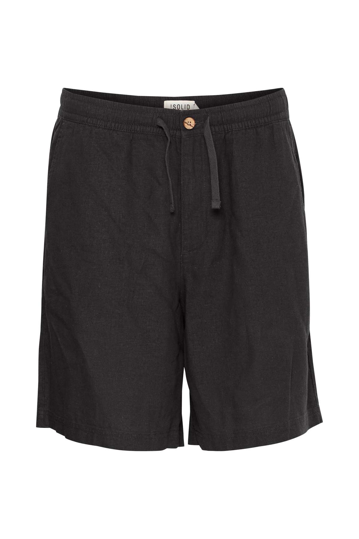 SOLID Allan Elas Linen Drawstring Shorts - Black - Image 6 of 8