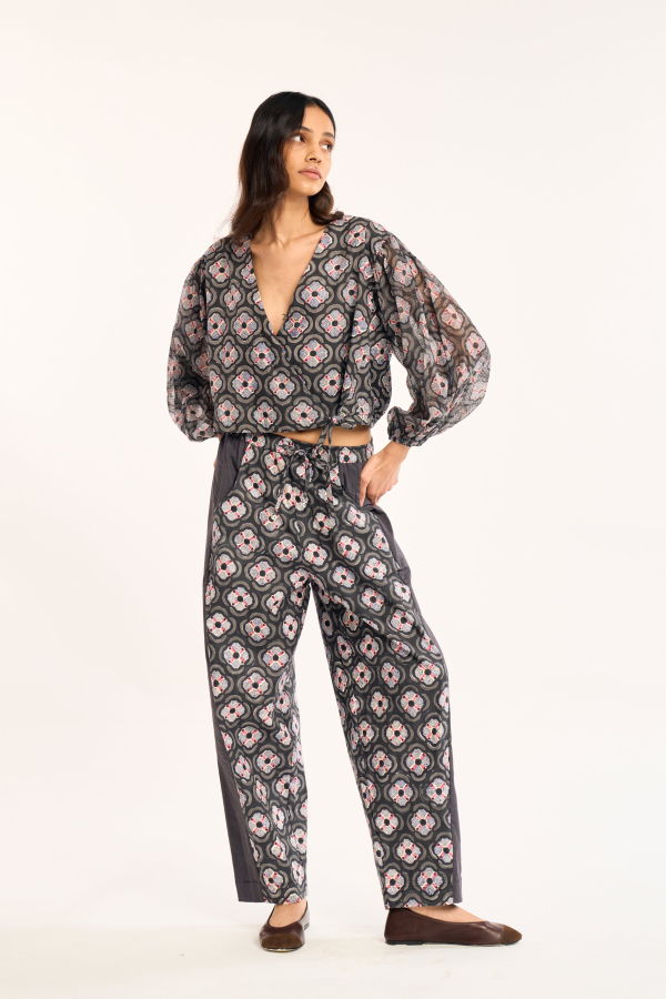 RUJUTA SHETH Sol Charcoal Botanica Top