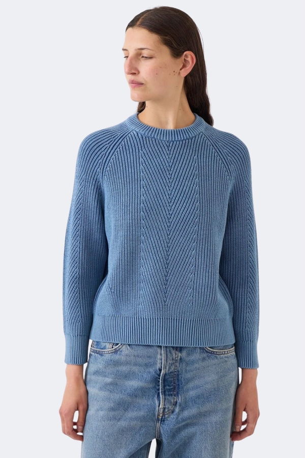 demylee Chelsea Washed Cotton Sweater - Denim