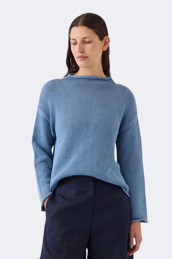 demylee Lamis Washed Cotton Sweater - Denim