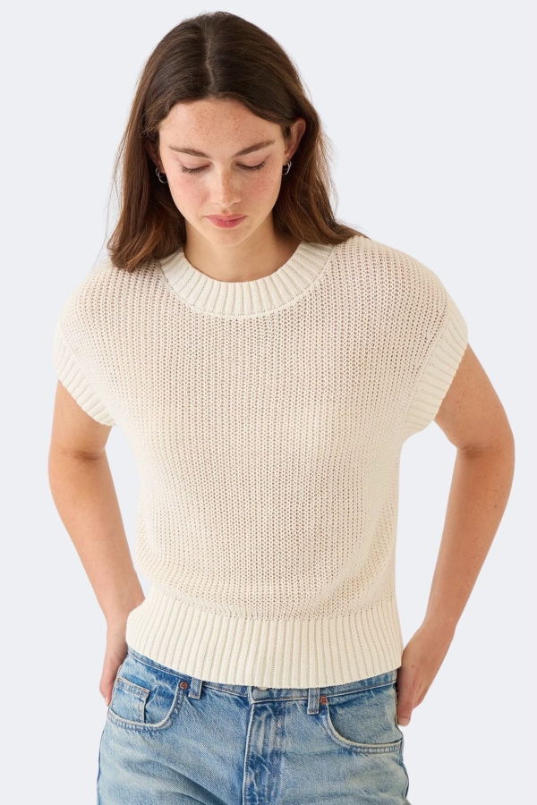 demylee Marlowe Cotton Linen Top - Off White