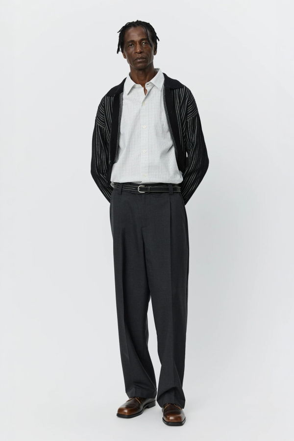 mfpen Patch Trousers Grey Wool Trousers