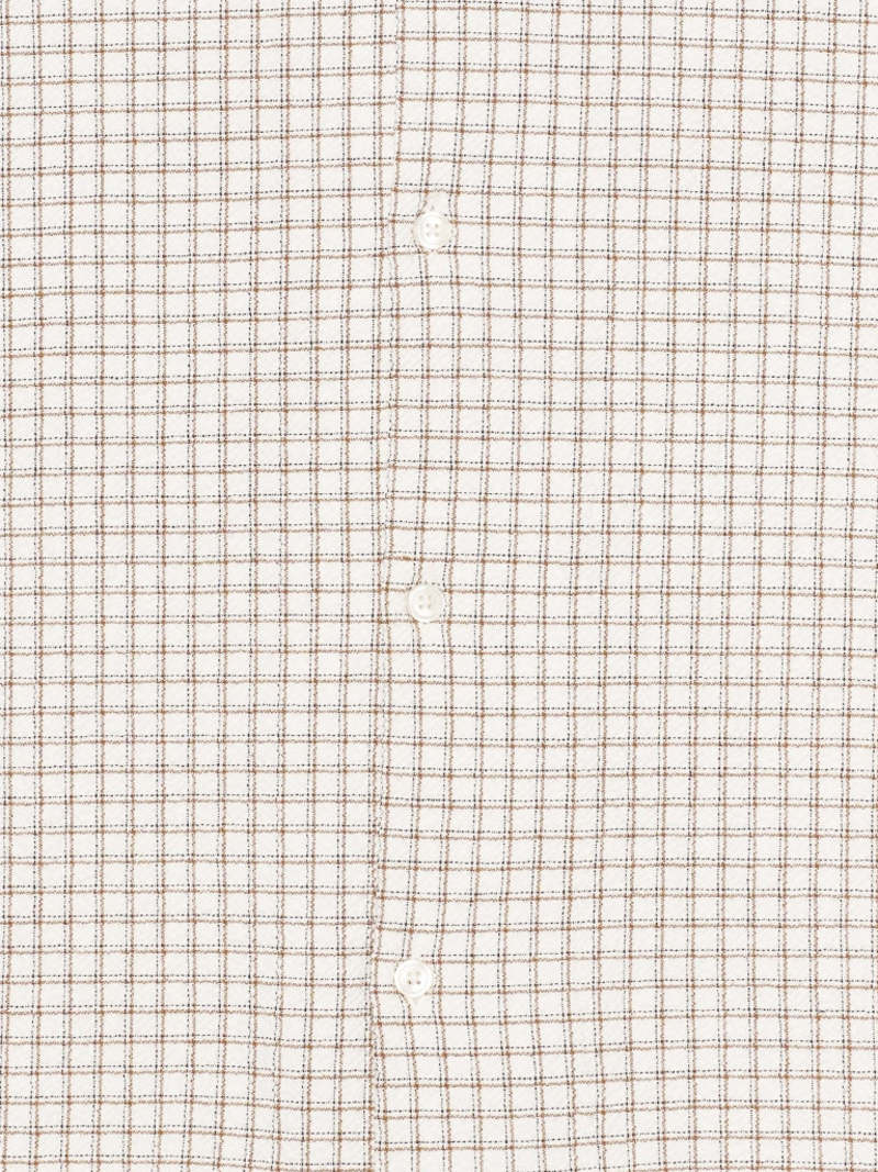 Edwin Zed Shirt in White Brown Waffle