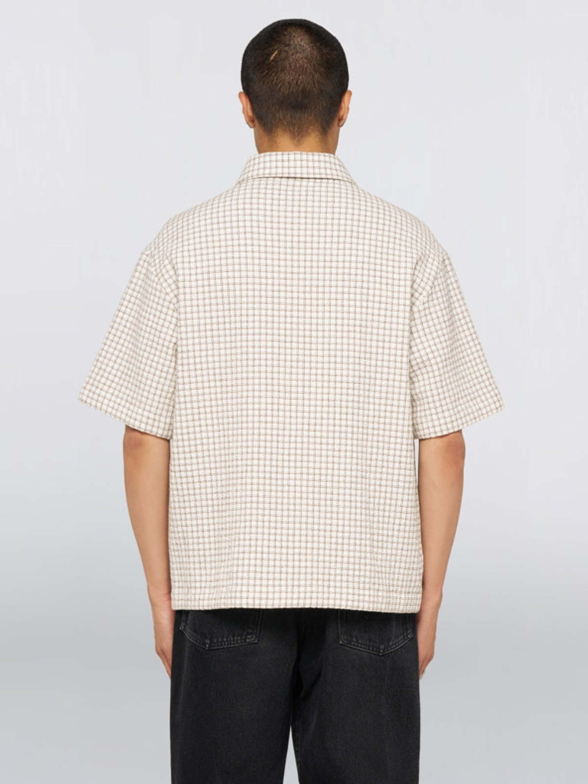 Edwin Zed Shirt in White Brown Waffle - Image 5 of 8