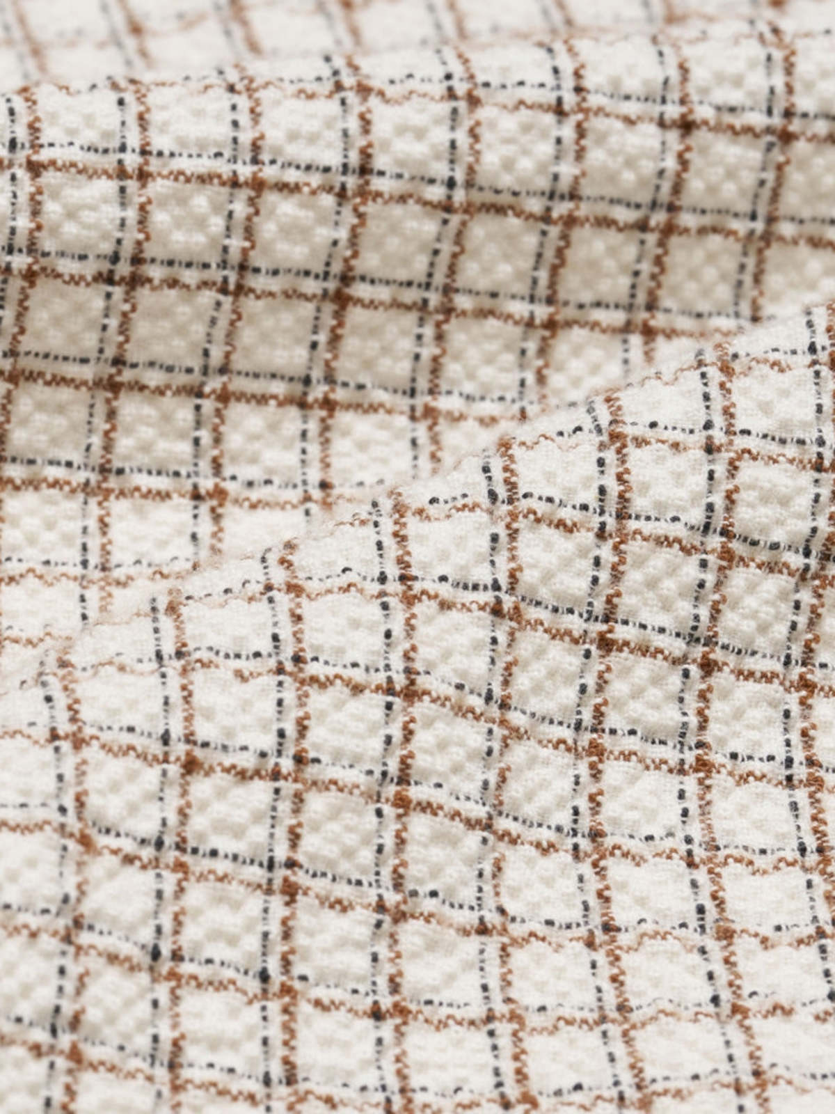 Edwin Zed Shirt in White Brown Waffle - Image 6 of 8