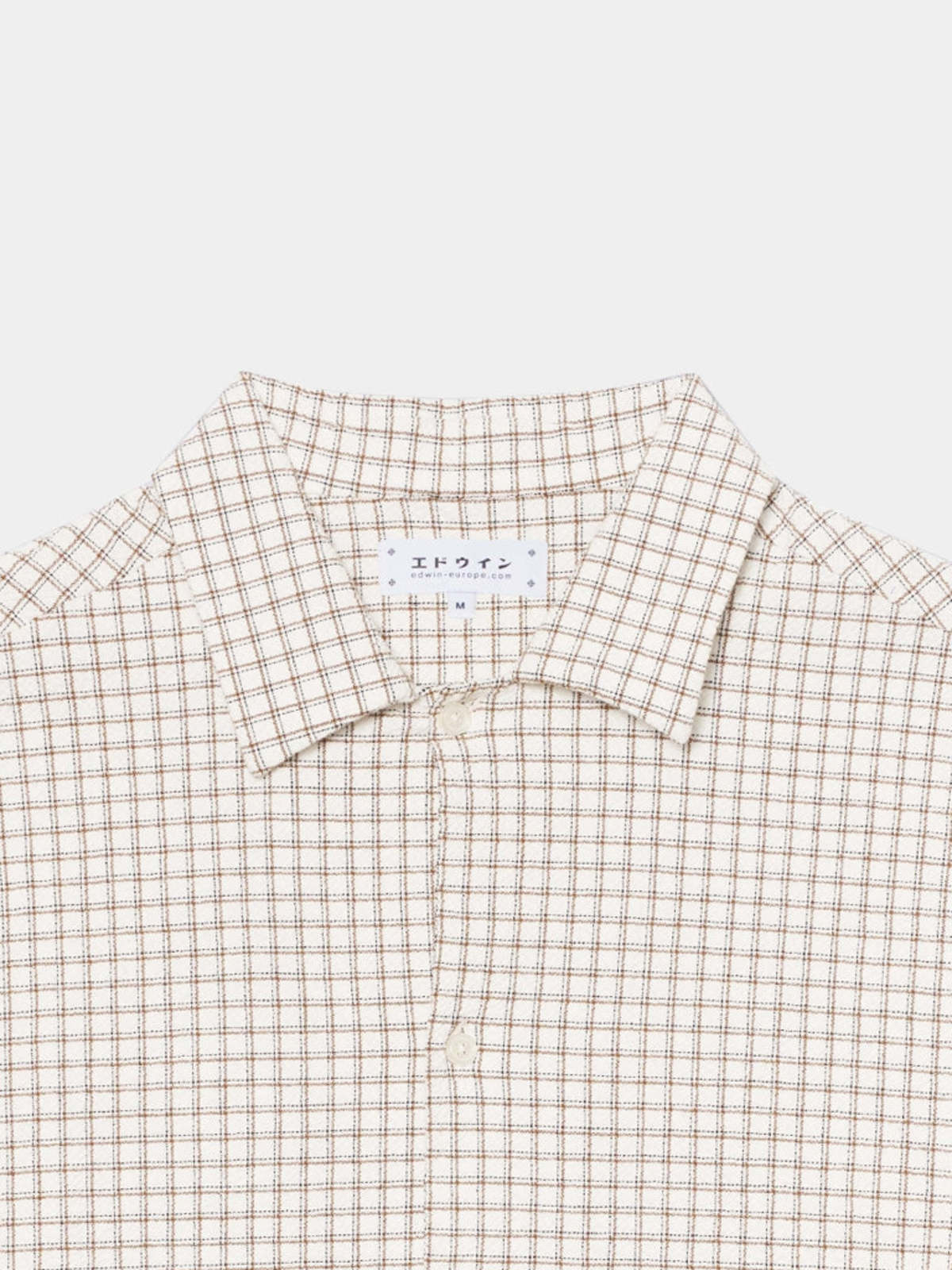 Edwin Zed Shirt in White Brown Waffle - Image 7 of 8
