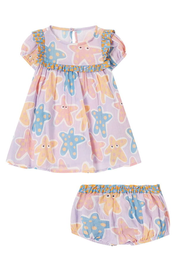 KIDS STELLA MCCARTNEY Baby Dress Starfish Print - Purple
