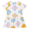 KIDS STELLA MCCARTNEY Baby Jersey Dress Fish Print - White - Thumbnail 1