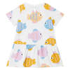 KIDS STELLA MCCARTNEY Baby Jersey Dress Fish Print - White - Thumbnail 2