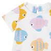 KIDS STELLA MCCARTNEY Baby Jersey Dress Fish Print - White - Thumbnail 3