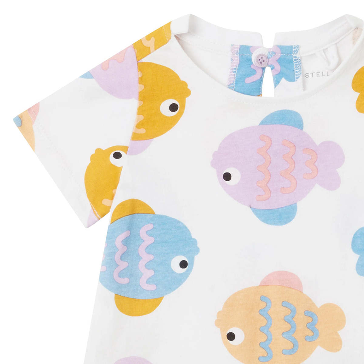 KIDS STELLA MCCARTNEY Baby Jersey Dress Fish Print - White - Image 3 of 4