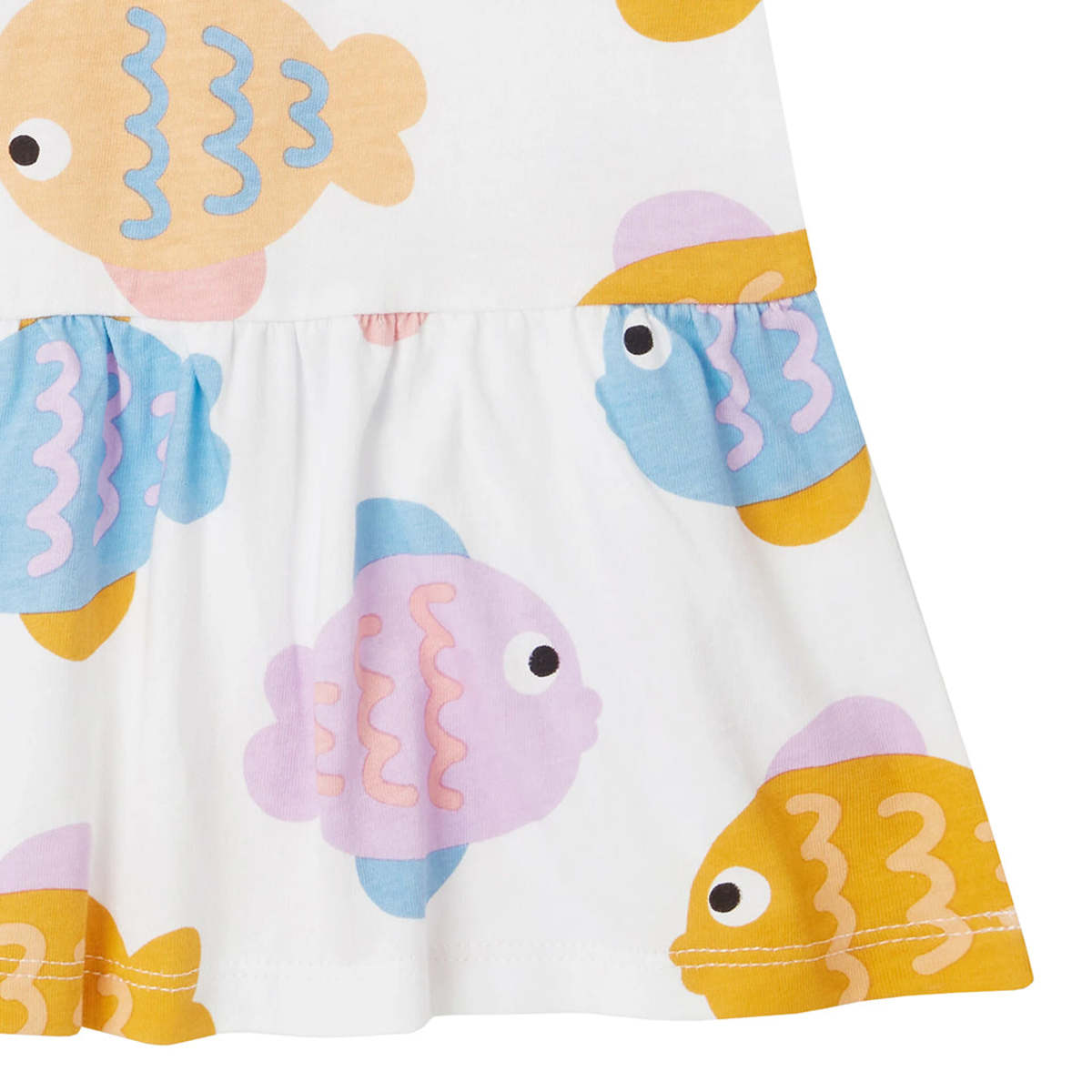 KIDS STELLA MCCARTNEY Baby Jersey Dress Fish Print - White - Image 4 of 4