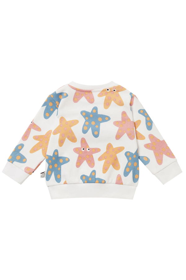 KIDS STELLA MCCARTNEY Baby Sweatshirt Starfish Print - White