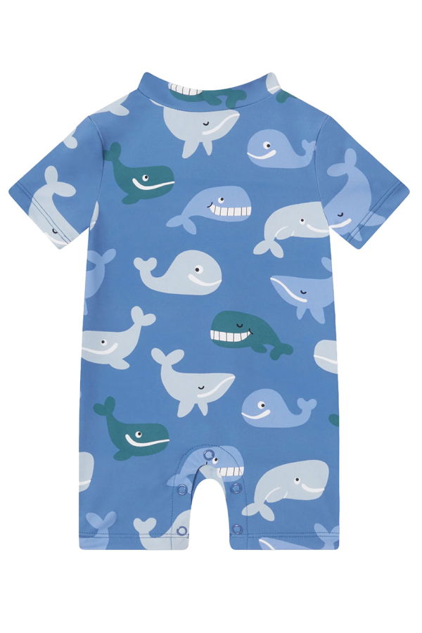 KIDS STELLA MCCARTNEY Whale Print One Piece Swimsuit - Blue