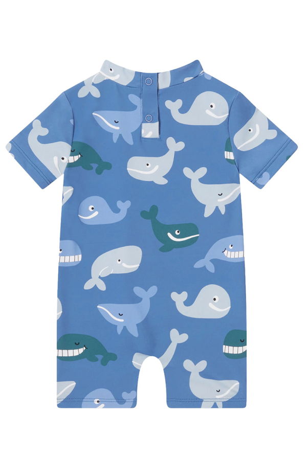 KIDS STELLA MCCARTNEY Whale Print One Piece Swimsuit - Blue