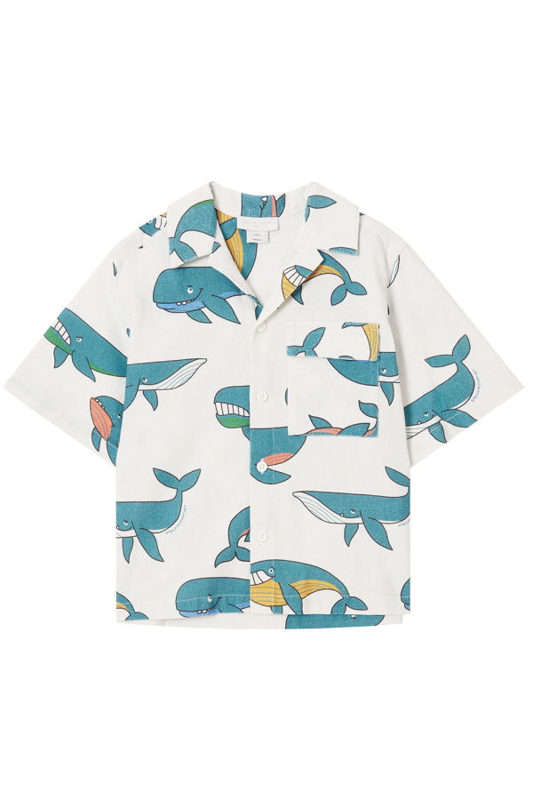 KIDS STELLA MCCARTNEY Whale Print Shirt - White