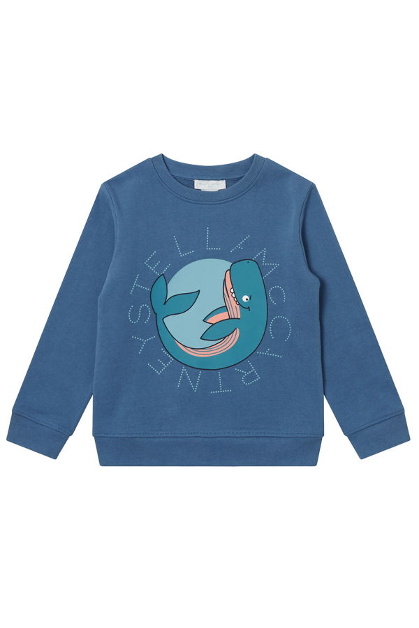 KIDS STELLA MCCARTNEY Child Sweatshirt With Whale Logo Disk Print - Blue