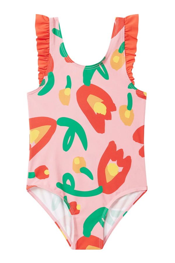 KIDS STELLA MCCARTNEY Tulips Print Swimsuit - Pink